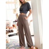 image:imageANRABESS Womens Wide Leg Palazzo Pants with Pockets  Smocked High Waisted Flowy Boho Pants Lightweight Soft Knit Lounge amp Casual Trousers for Beach Vacation Summer FallLight Brown