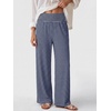 image:imageANRABESS Womens Wide Leg Palazzo Pants with Pockets  Smocked High Waisted Flowy Boho Pants Lightweight Soft Knit Lounge amp Casual Trousers for Beach Vacation Summer FallStriped Navy Blue White