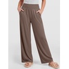 image:imageANRABESS Womens Wide Leg Palazzo Pants with Pockets  Smocked High Waisted Flowy Boho Pants Lightweight Soft Knit Lounge amp Casual Trousers for Beach Vacation Summer FallLight Brown