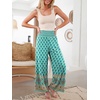 image:imageANRABESS Womens Wide Leg Palazzo Pants with Pockets  Smocked High Waisted Flowy Boho Pants Lightweight Soft Knit Lounge amp Casual Trousers for Beach Vacation Summer FallFloral Teal Spades