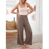 image:imageANRABESS Womens Wide Leg Palazzo Pants with Pockets  Smocked High Waisted Flowy Boho Pants Lightweight Soft Knit Lounge amp Casual Trousers for Beach Vacation Summer FallLight Brown