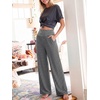 image:imageANRABESS Womens Wide Leg Palazzo Pants with Pockets  Smocked High Waisted Flowy Boho Pants Lightweight Soft Knit Lounge amp Casual Trousers for Beach Vacation Summer FallStriped Black White