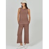 image:imageANRABESS 2 Piece Sets for Women Summer Outfits Travel Airport Vacation Clothing Tank Top Wide Leg Pants Matching Lounge SetsBrown