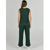 image:imageANRABESS 2 Piece Sets for Women Summer Outfits Travel Airport Vacation Clothing Tank Top Wide Leg Pants Matching Lounge SetsDeep Green