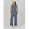 image:imageANRABESS 2 Piece Sets for Women Summer Outfits Travel Airport Vacation Clothing Tank Top Wide Leg Pants Matching Lounge SetsGrey Blue