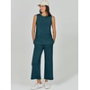 image:imageANRABESS 2 Piece Sets for Women Summer Outfits Travel Airport Vacation Clothing Tank Top Wide Leg Pants Matching Lounge SetsLake Green