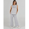 image:imageANRABESS 2 Piece Sets for Women Summer Outfits Travel Airport Vacation Clothing Tank Top Wide Leg Pants Matching Lounge SetsLight Grey