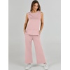 image:imageANRABESS 2 Piece Sets for Women Summer Outfits Travel Airport Vacation Clothing Tank Top Wide Leg Pants Matching Lounge SetsLight Pink