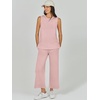 image:imageANRABESS 2 Piece Sets for Women Summer Outfits Travel Airport Vacation Clothing Tank Top Wide Leg Pants Matching Lounge SetsLight Pink