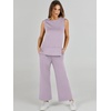 image:imageANRABESS 2 Piece Sets for Women Summer Outfits Travel Airport Vacation Clothing Tank Top Wide Leg Pants Matching Lounge SetsLight Purple