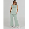 image:imageANRABESS 2 Piece Sets for Women Summer Outfits Travel Airport Vacation Clothing Tank Top Wide Leg Pants Matching Lounge SetsMint