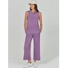 image:imageANRABESS 2 Piece Sets for Women Summer Outfits Travel Airport Vacation Clothing Tank Top Wide Leg Pants Matching Lounge SetsPurple