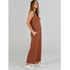 image:imageANRABESS 2 Piece Sets for Women Summer Outfits Travel Airport Vacation Clothing Tank Top Wide Leg Pants Matching Lounge SetsRust