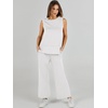 image:imageANRABESS 2 Piece Sets for Women Summer Outfits Travel Airport Vacation Clothing Tank Top Wide Leg Pants Matching Lounge SetsWhite