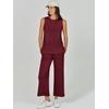 image:imageANRABESS 2 Piece Sets for Women Summer Outfits Travel Airport Vacation Clothing Tank Top Wide Leg Pants Matching Lounge SetsWine Red