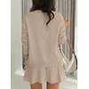 image:imageANRABESS 2 Piece Skirt Sets for Women Sweaters Set  Long Sleeve V Neck Pullover Sweaters Pleated Mini Skirt Fall Winter TrendyComfy CuteLounge Casual Travel Going OutAlmond