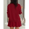 image:imageANRABESS 2 Piece Skirt Sets for Women Sweaters Set  Long Sleeve V Neck Pullover Sweaters Pleated Mini Skirt Fall Winter TrendyComfy CuteLounge Casual Travel Going OutRed