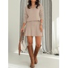 image:imageANRABESS 2 Piece Skirt Sets for Women Sweaters Set  Long Sleeve V Neck Pullover Sweaters Pleated Mini Skirt Fall Winter TrendyComfy CuteLounge Casual Travel Going OutAlmond