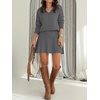 image:imageANRABESS 2 Piece Skirt Sets for Women Sweaters Set  Long Sleeve V Neck Pullover Sweaters Pleated Mini Skirt Fall Winter TrendyComfy CuteLounge Casual Travel Going OutDark Grey