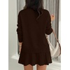 image:imageANRABESS 2 Piece Skirt Sets for Women Sweaters Set  Long Sleeve V Neck Pullover Sweaters Pleated Mini Skirt Fall Winter TrendyComfy CuteLounge Casual Travel Going OutCoffee