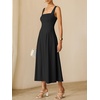 image:imageANRABESS Cocktail Dresses for Women Square Neck  A Line Sleeveless Pleated Flowy Swing Elegant Formal Wedding Guest Party Maxi Summer DressBlack