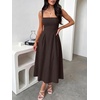 image:imageANRABESS Cocktail Dresses for Women Square Neck  A Line Sleeveless Pleated Flowy Swing Elegant Formal Wedding Guest Party Maxi Summer DressChocolate