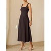 image:imageANRABESS Cocktail Dresses for Women Square Neck  A Line Sleeveless Pleated Flowy Swing Elegant Formal Wedding Guest Party Maxi Summer DressChocolate