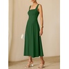 image:imageANRABESS Cocktail Dresses for Women Square Neck  A Line Sleeveless Pleated Flowy Swing Elegant Formal Wedding Guest Party Maxi Summer DressDeep Green