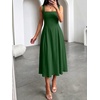 image:imageANRABESS Cocktail Dresses for Women Square Neck  A Line Sleeveless Pleated Flowy Swing Elegant Formal Wedding Guest Party Maxi Summer DressDeep Green