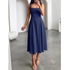 image:imageANRABESS Cocktail Dresses for Women Square Neck  A Line Sleeveless Pleated Flowy Swing Elegant Formal Wedding Guest Party Maxi Summer DressNavy Blue