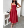 image:imageANRABESS Cocktail Dresses for Women Square Neck  A Line Sleeveless Pleated Flowy Swing Elegant Formal Wedding Guest Party Maxi Summer DressRed
