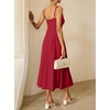image:imageANRABESS Cocktail Dresses for Women Square Neck  A Line Sleeveless Pleated Flowy Swing Elegant Formal Wedding Guest Party Maxi Summer DressRed