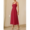image:imageANRABESS Cocktail Dresses for Women Square Neck  A Line Sleeveless Pleated Flowy Swing Elegant Formal Wedding Guest Party Maxi Summer DressRed