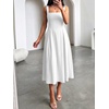 image:imageANRABESS Cocktail Dresses for Women Square Neck  A Line Sleeveless Pleated Flowy Swing Elegant Formal Wedding Guest Party Maxi Summer DressWhite