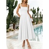 image:imageANRABESS Cocktail Dresses for Women Square Neck  A Line Sleeveless Pleated Flowy Swing Elegant Formal Wedding Guest Party Maxi Summer DressWhite