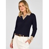 image:imageANRABESS Sweaters for Women Long Sleeve V Neck Polo Shirts  Color Block 2 in 1 Knit Button Cuffs Pullover Sweater Tops Lightweight Business Casual Outfits Cozy Daily Wear Fall ClothesNavy Blue