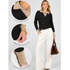 image:imageANRABESS Sweaters for Women Long Sleeve V Neck Polo Shirts  Color Block 2 in 1 Knit Button Cuffs Pullover Sweater Tops Lightweight Business Casual Outfits Cozy Daily Wear Fall ClothesBlack