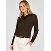 image:imageANRABESS Sweaters for Women Long Sleeve V Neck Polo Shirts  Color Block 2 in 1 Knit Button Cuffs Pullover Sweater Tops Lightweight Business Casual Outfits Cozy Daily Wear Fall ClothesBrown