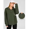 image:imageANRABESS Sweatshirts for Womens Loose Fit Quarter Zip Pullover  Soft Cozy Long Sleeve Tops School Work Rreppy Giong Out Clothes Casual Cute Relaxed Loungewear Fall Winter Fashion OutfitsArmy Green