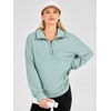 image:imageANRABESS Sweatshirts for Womens Loose Fit Quarter Zip Pullover  Soft Cozy Long Sleeve Tops School Work Rreppy Giong Out Clothes Casual Cute Relaxed Loungewear Fall Winter Fashion OutfitsSage Green