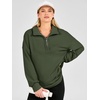 image:imageANRABESS Sweatshirts for Womens Loose Fit Quarter Zip Pullover  Soft Cozy Long Sleeve Tops School Work Rreppy Giong Out Clothes Casual Cute Relaxed Loungewear Fall Winter Fashion OutfitsArmy Green
