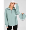 image:imageANRABESS Sweatshirts for Womens Loose Fit Quarter Zip Pullover  Soft Cozy Long Sleeve Tops School Work Rreppy Giong Out Clothes Casual Cute Relaxed Loungewear Fall Winter Fashion OutfitsSage Green