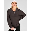 image:imageANRABESS Sweatshirts for Womens Loose Fit Quarter Zip Pullover  Soft Cozy Long Sleeve Tops School Work Rreppy Giong Out Clothes Casual Cute Relaxed Loungewear Fall Winter Fashion OutfitsBrown