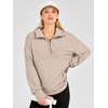image:imageANRABESS Sweatshirts for Womens Loose Fit Quarter Zip Pullover  Soft Cozy Long Sleeve Tops School Work Rreppy Giong Out Clothes Casual Cute Relaxed Loungewear Fall Winter Fashion OutfitsBeige