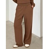 image:imageANRABESS Two Piece Lounge Sets for Women V Neck Sweatsuits  Oversized Sweatshirts Wide Leg Pants Track Suits Soft Vacation Airport Outfits Fall Winter Casual Matching Sweat setBrown