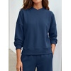 image:imageANRABESS Two Piece Lounge Sets for Women V Neck Sweatsuits  Oversized Sweatshirts Wide Leg Pants Track Suits Soft Vacation Airport Outfits Fall Winter Casual Matching Sweat setNavy Blue