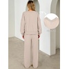 image:imageANRABESS Two Piece Lounge Sets for Women V Neck Sweatsuits  Oversized Sweatshirts Wide Leg Pants Track Suits Soft Vacation Airport Outfits Fall Winter Casual Matching Sweat setGrey Khaki