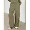 image:imageANRABESS Two Piece Lounge Sets for Women V Neck Sweatsuits  Oversized Sweatshirts Wide Leg Pants Track Suits Soft Vacation Airport Outfits Fall Winter Casual Matching Sweat setArmy Green