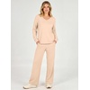 image:imageANRABESS Two Piece Sets for Women Fall Lounge Airport Outfits  Long Sleeve Top amp Wide Leg Pants2026 Fashion Winter Matching Track Suits SetComfiest SoftTravel Vacation Casual Daily WearBeige