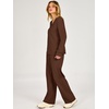 image:imageANRABESS Two Piece Sets for Women Fall Lounge Airport Outfits  Long Sleeve Top amp Wide Leg Pants2026 Fashion Winter Matching Track Suits SetComfiest SoftTravel Vacation Casual Daily WearBrown